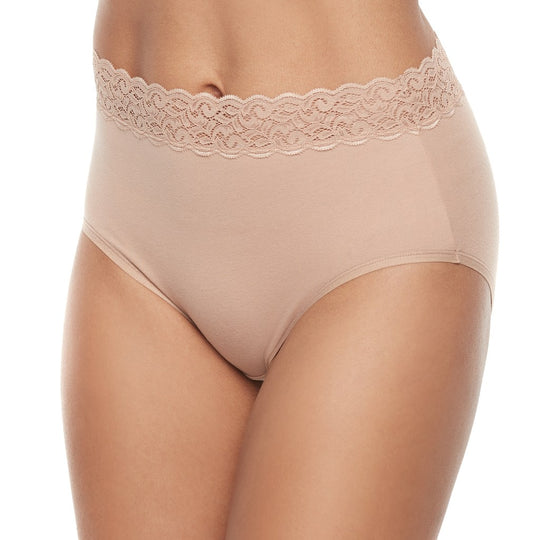 Vanity Fair Womens Flattering Lace Cotton Stretch Brief