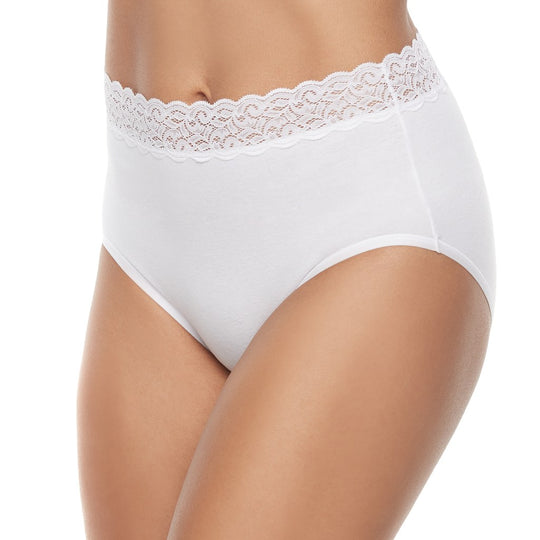 Vanity Fair Womens Flattering Lace Cotton Stretch Brief