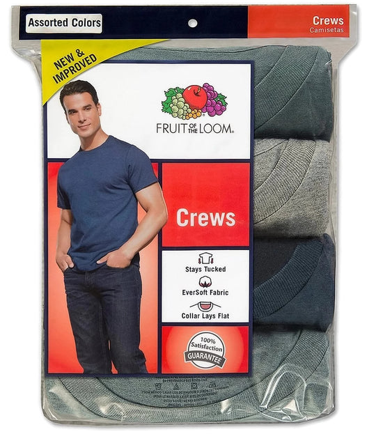 Fruit Of The Loom Mens Assorted Crew Neck T-Shirts - 5 Pack
