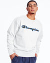 Champion Mens Powerblend Fleece Crew, XXL, White