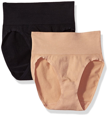 Vassarette Womens Comfortably Smooth 2-Pack Hi-Cut Panties