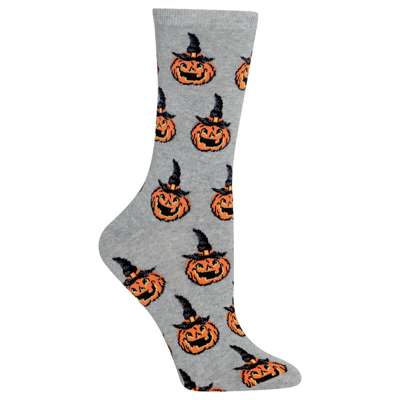 Hot Sox Womens Jack O Lantern Crew Socks