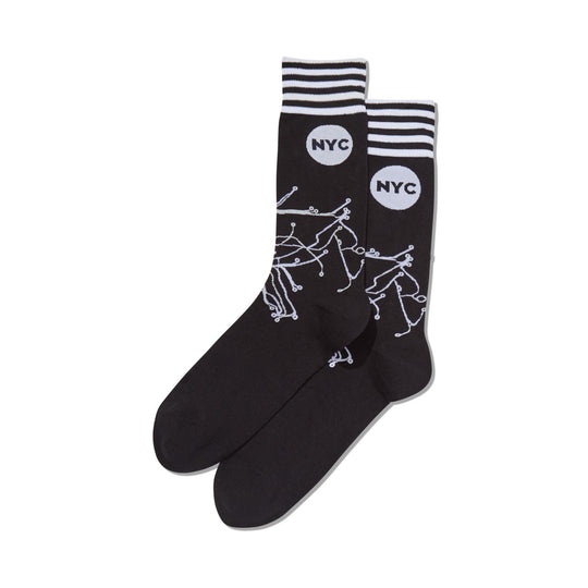 Hot Sox Mens NYC Transit Map Crew Socks
