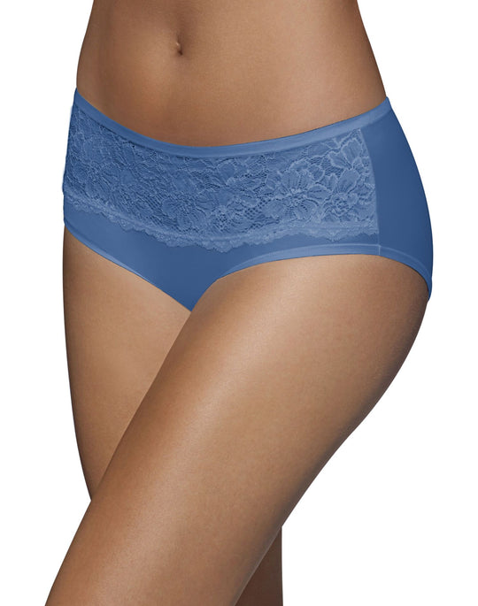 Bali Women's Comfort Indulgence Satin with Lace Modern Hipster
