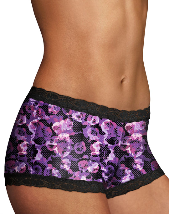 Maidenform Women`s Microfiber and Lace Boyshort