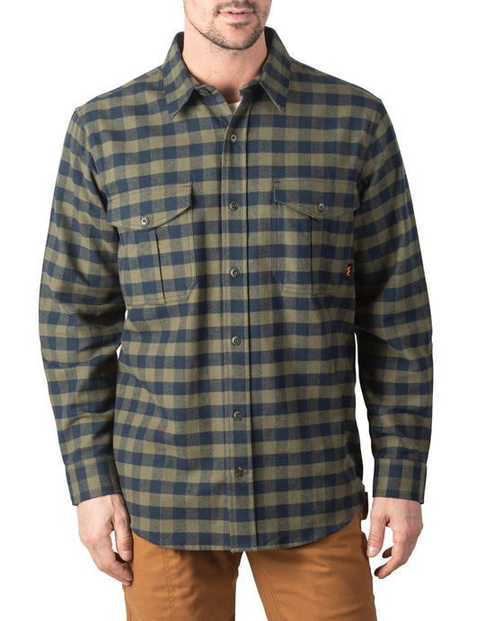Walls Mens Long Sleeve Heavy Weight Brushed Flannel Shirt