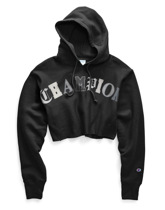 Champion Life Womens Reverse Weave Cropped Cut Off Pullover Hoodie