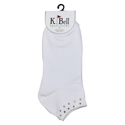 K. Bell Womens Rhinestone Cuff Footie Socks