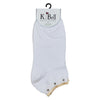K. Bell Womens Rhinestone with Metallic Tipping Footie Socks