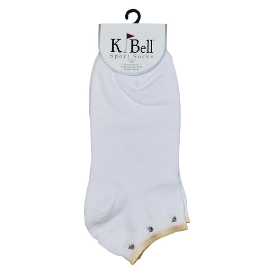 K. Bell Womens Rhinestone with Metallic Tipping Footie Socks