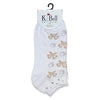 K. Bell Womens First Cut Footie w/Rhinestone Cuff Socks