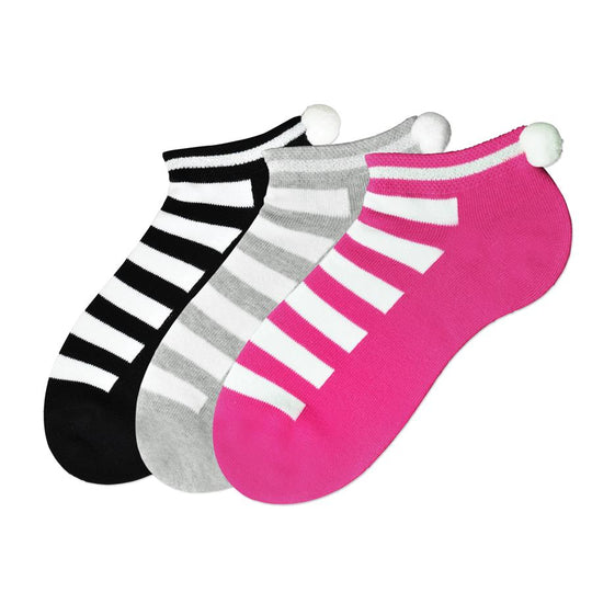 K. Bell Womens Sparkle Stripe Socks with Pom Pom Socks
