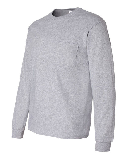 Gildan Mens Ultra Cotton Long Sleeve T-Shirt with Pocket