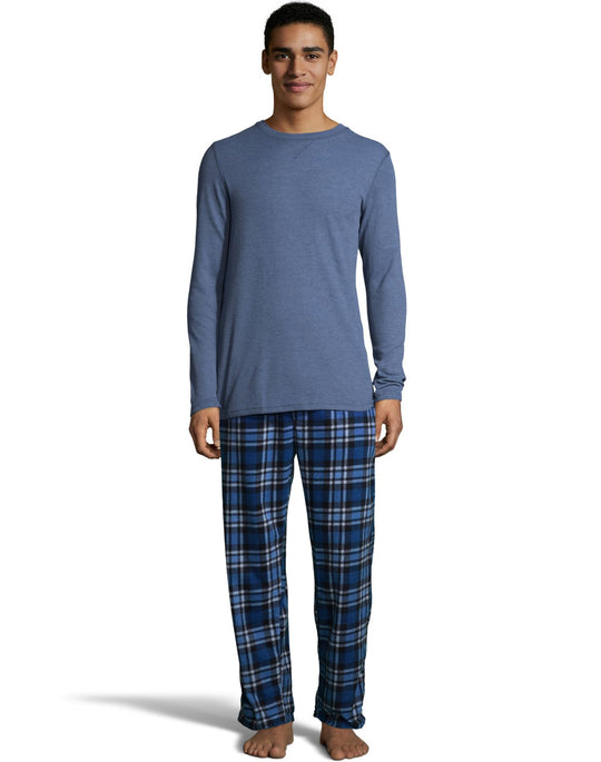 Hanes X-Temp Men`s Microfleece Sleep Set