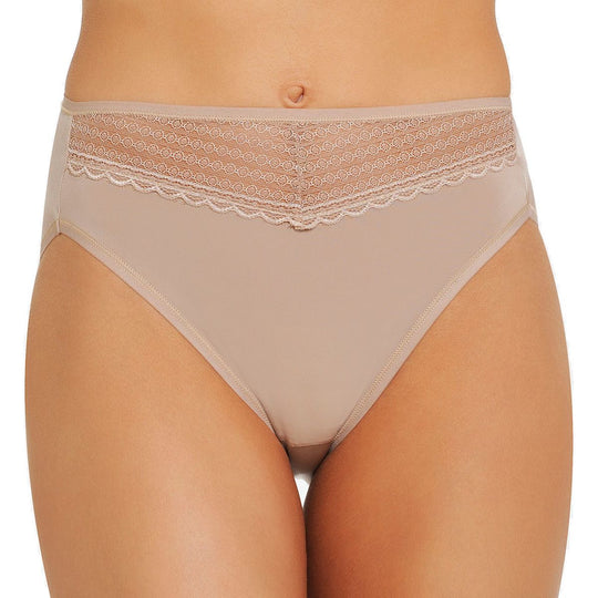 Vanity Fair Beautifully Smooth Women`s Lace Hi Cut Panty