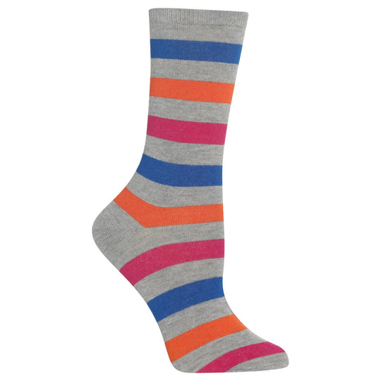 Hot Sox Womens Bold Stripe Crew Socks
