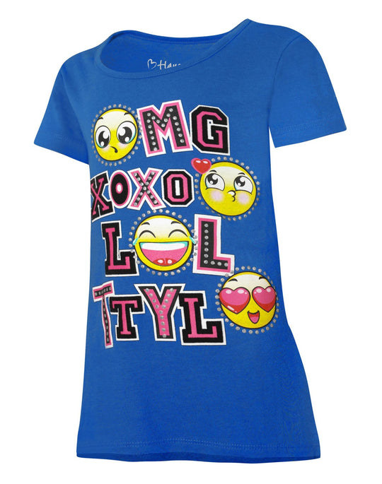 Hanes Girls` Graphic Peplum Short Sleeve T-Shirt