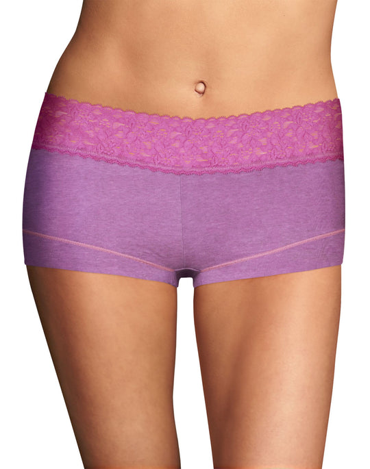 Maidenform Women`s Cotton Dream Boyshort with Lace