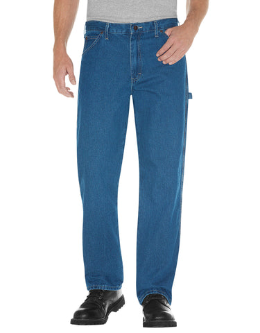 Dickies Mens Relaxed Fit Stonewashed Carpenter Denim Jeans