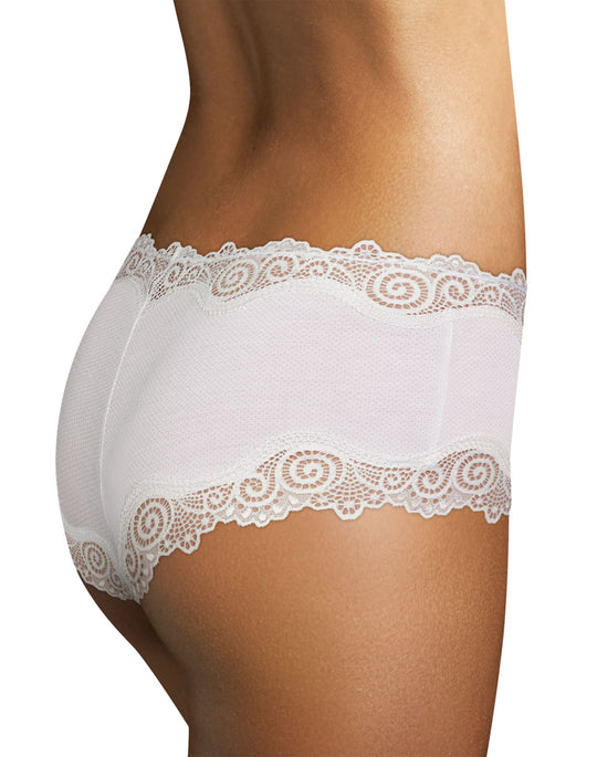 Maidenform Women`s Cheeky Cotton Scalloped Lace Hipster
