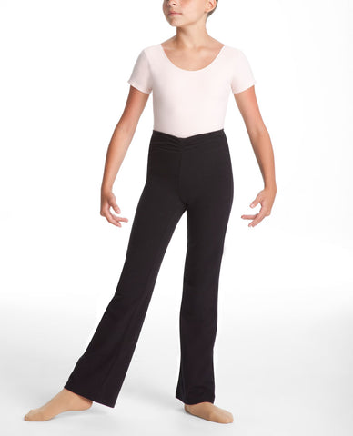 Danskin Girls` Dance Basics Shirred-Waist Bootleg Pant