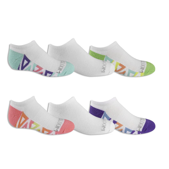 Fruit of the Loom Girls 6 Pair No Show Socks
