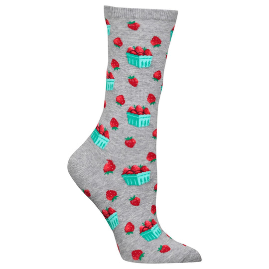 Hot Sox Womens Strawberry Pint Crew Socks