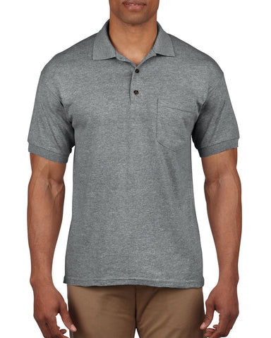 Gildan Mens DryBlend Jersey Sport Shirt with Pocket, XL, Graphite Heather