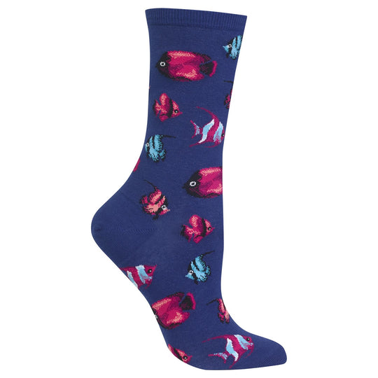 Hot Sox Womens Tropical Fish Crew Socks