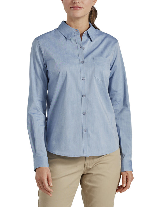 Dickies Womens Long Sleeve Poplin Stretch Work Shirt