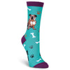 K. Bell Womens Bull Dog Crew Socks
