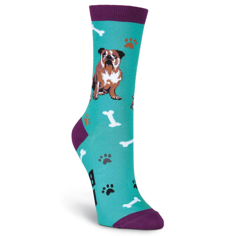 K. Bell Womens Bull Dog Crew Socks