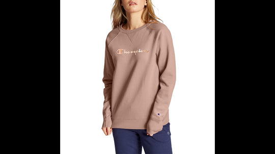 Champion Womens Powerblend Fleece Boyfriend Crew