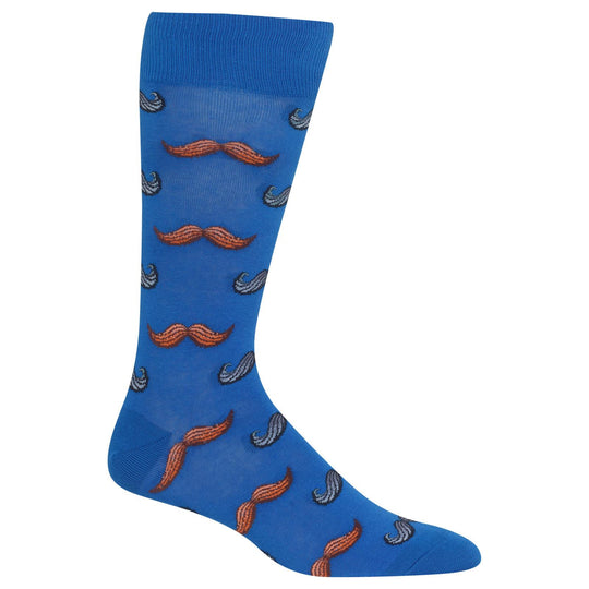 Hot Sox Mens Moustache Crew Socks