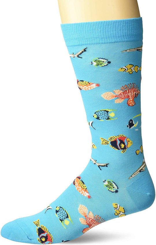 K. Bell Mens Exotic Fish Crew Socks