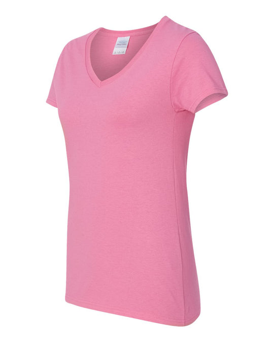 Gildan Ladies Heavy Cotton V-Neck T-Shirt, XL, Purple