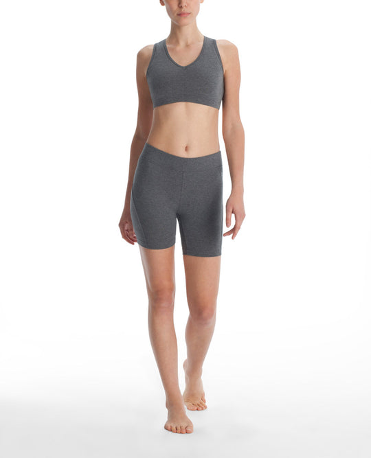 Danskin Women's Essential Cotton Blend Wide-Waistband 7-Inch Bike Short