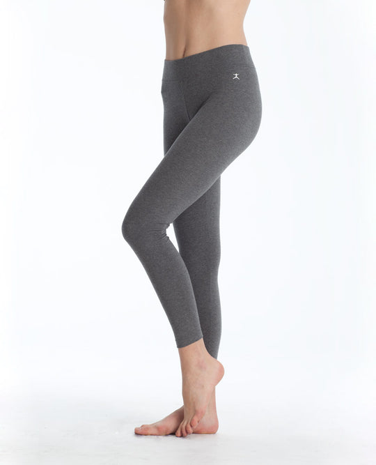Danskin Women's Essential Cotton Blend Wide-Waistband Ankle Legging