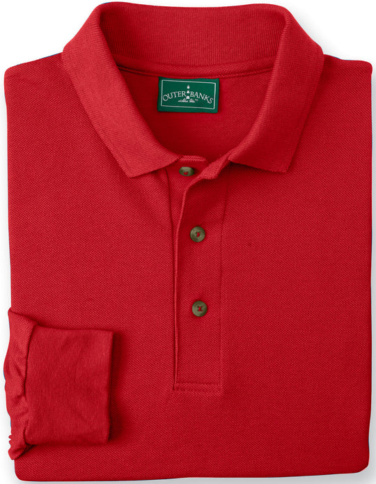 Outer Banks Essential Long Sleeve Pique Polo