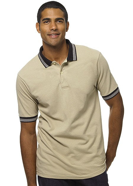 Outer Banks Men's Essential Pique Jacquard Trim Polo