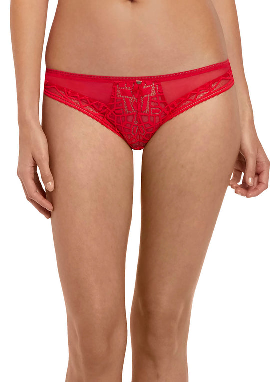 Freya Womens Soiree Lace Brazilian Thong Panty