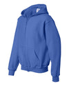 Gildan Youth Heavy Blend Full Zip Hooded Sweatshirt, S, Red