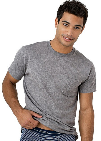 Hanes Dyed Pocket T 4 Pack