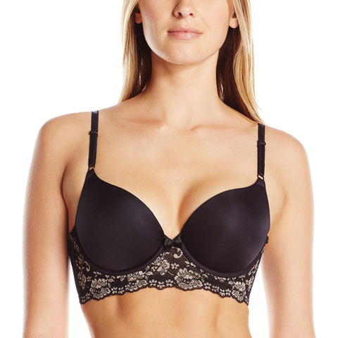 Lily of France Womens Sensational Lace Mid-Line Push Up Bra