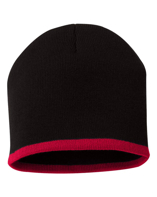 Sportsman 8 Bottom-Striped Knit Beanie , One Size, Royal/White