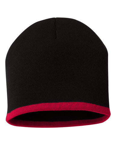 Sportsman 8 Bottom-Striped Knit Beanie , One Size, Royal/White