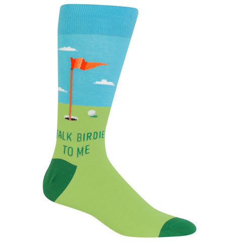 Hot Sox Mens Talk Birdie to Me Crew Socks