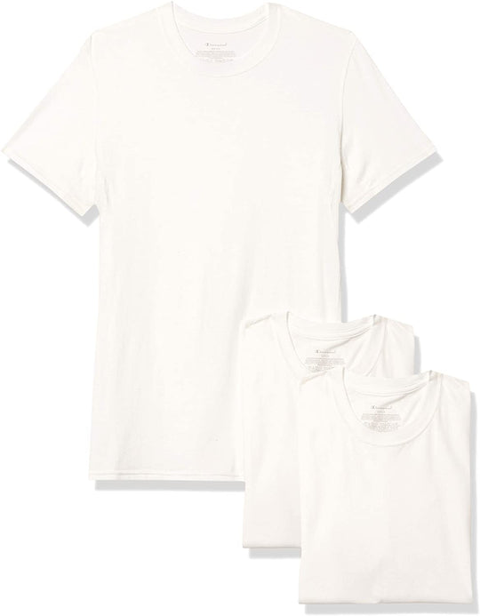 Champion Mens Vented Crew Undershirts 3-pack, L, Black