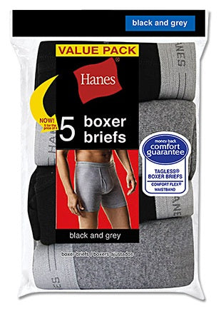 2349Z5 - Hanes Men's Tagless Boxer Briefs with Comfort Flex