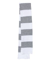 Sportsman Rugby-Striped Knit Scarf, One Size, White/Heather Grey